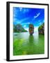 James Bond Island Thailand Travel Destination. Phang Nga Bay Archipelago-SergWSQ-Framed Premium Photographic Print