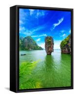 James Bond Island Thailand Travel Destination. Phang Nga Bay Archipelago-SergWSQ-Framed Stretched Canvas