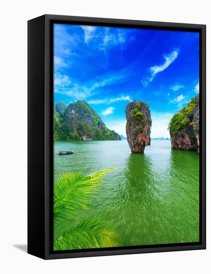 James Bond Island Thailand Travel Destination. Phang Nga Bay Archipelago-SergWSQ-Framed Stretched Canvas