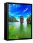 James Bond Island Thailand Travel Destination. Phang Nga Bay Archipelago-SergWSQ-Framed Stretched Canvas