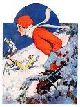 "Woman Skier," Saturday Evening Post Cover, February 14, 1931-James C. McKell-Framed Giclee Print