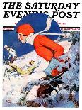 "Woman Skier," Saturday Evening Post Cover, February 14, 1931-James C. McKell-Framed Giclee Print