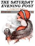 "Woman and Snowball," Saturday Evening Post Cover, January 17, 1925-James Calvert Smith-Framed Giclee Print