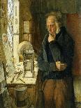 Our Village Clockmaker Solving a Problem-James Campbell-Giclee Print