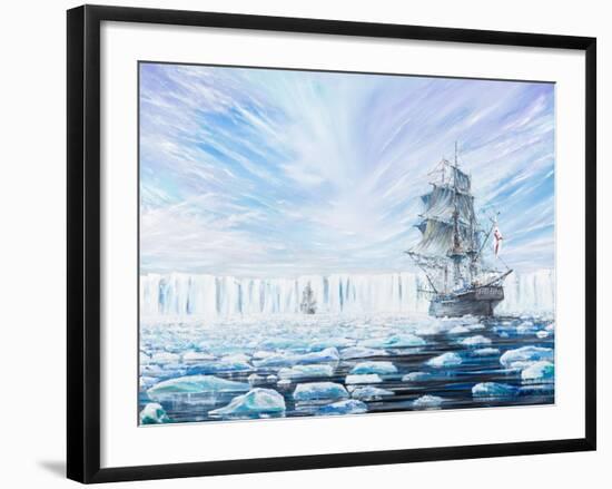 James Clark Ross Discovers Antarctic Ice Shelf, Jan, 1841, 2016-Vincent Alexander Booth-Framed Giclee Print