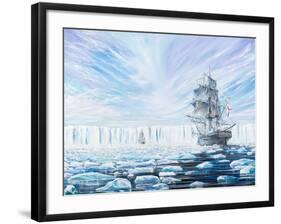 James Clark Ross Discovers Antarctic Ice Shelf, Jan, 1841, 2016-Vincent Alexander Booth-Framed Giclee Print