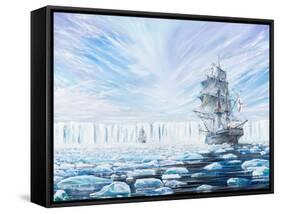 James Clark Ross Discovers Antarctic Ice Shelf, Jan, 1841, 2016-Vincent Alexander Booth-Framed Stretched Canvas