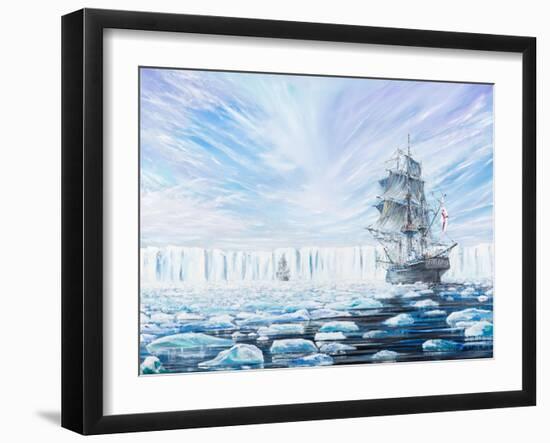 James Clark Ross Discovers Antarctic Ice Shelf, Jan, 1841, 2016-Vincent Alexander Booth-Framed Giclee Print