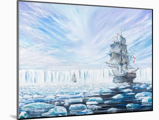 James Clark Ross Discovers Antarctic Ice Shelf, Jan, 1841, 2016-Vincent Alexander Booth-Mounted Giclee Print