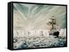 James Clark Ross discovers Antarctic Ice Shelf-Vincent Alexander Booth-Framed Stretched Canvas