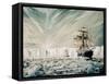 James Clark Ross discovers Antarctic Ice Shelf-Vincent Alexander Booth-Framed Stretched Canvas