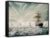 James Clark Ross discovers Antarctic Ice Shelf-Vincent Alexander Booth-Framed Stretched Canvas