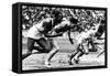 James Cleveland "Jesse" Owens, American Athlete at Departure of 100M Race at Olympic Games in 1936-null-Framed Stretched Canvas