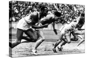 James Cleveland "Jesse" Owens, American Athlete at Departure of 100M Race at Olympic Games in 1936-null-Stretched Canvas