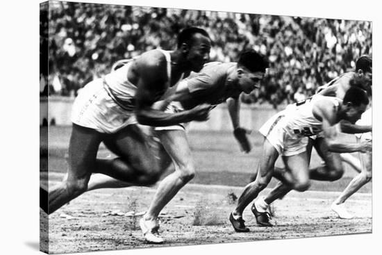 James Cleveland "Jesse" Owens, American Athlete at Departure of 100M Race at Olympic Games in 1936-null-Stretched Canvas