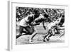 James Cleveland "Jesse" Owens, American Athlete at Departure of 100M Race at Olympic Games in 1936-null-Framed Photo