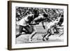 James Cleveland "Jesse" Owens, American Athlete at Departure of 100M Race at Olympic Games in 1936-null-Framed Photo