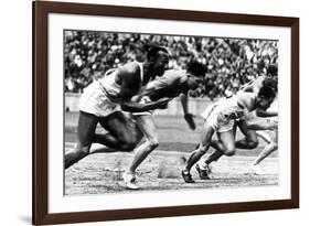 James Cleveland "Jesse" Owens, American Athlete at Departure of 100M Race at Olympic Games in 1936-null-Framed Photo