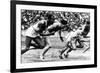 James Cleveland "Jesse" Owens, American Athlete at Departure of 100M Race at Olympic Games in 1936-null-Framed Photo