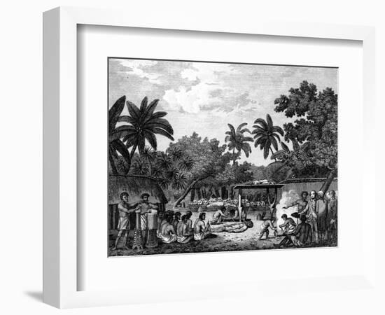 James Cook, English Navigator, Witnessing Human Sacrifice in Taihiti (Otaheit) C1773-null-Framed Giclee Print
