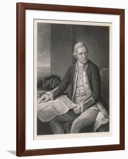 James Cook Explorer-William Holl the Younger-Framed Art Print