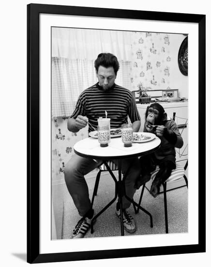 James Davis and His Pet Chimpanzee-Ralph Crane-Framed Photographic Print