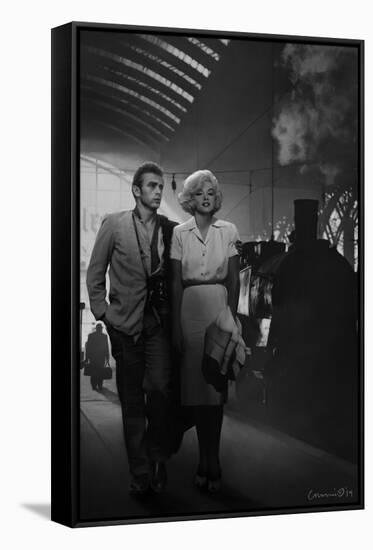 James Dean and Marilyn at the Station-Chris Consani-Framed Stretched Canvas