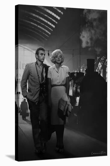 James Dean and Marilyn at the Station-Chris Consani-Stretched Canvas