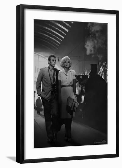 James Dean and Marilyn at the Station-Chris Consani-Framed Art Print