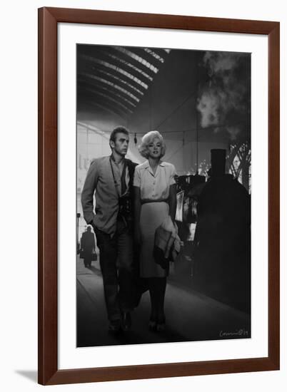 James Dean and Marilyn at the Station-Chris Consani-Framed Art Print