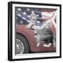 James Dean Flag with Border-Jerry Michaels-Framed Art Print