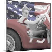 James Dean Flag with Border-Jerry Michaels-Mounted Art Print