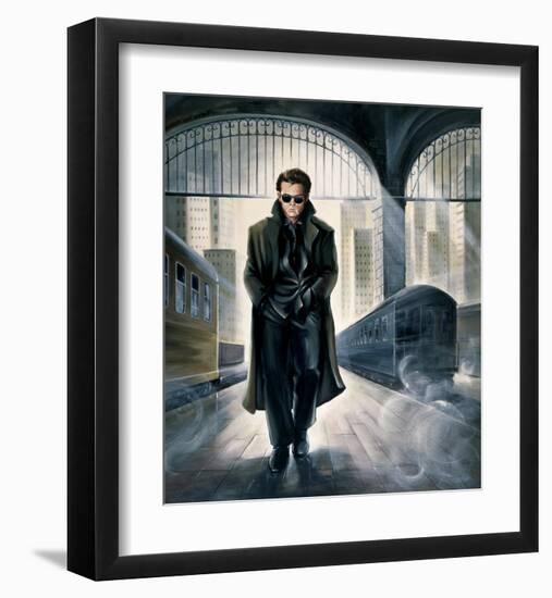 James Dean Parting Train-Renate Holzner-Framed Art Print