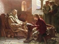 The Venerable Bede Translating the Gospel, Illustration from 'Hutchinson's Story of British Nation'-James Doyle Penrose-Framed Giclee Print