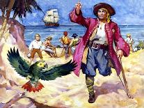 Long John Silver and His Parrot-James Edwin Mcconnell-Giclee Print