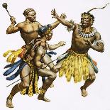 Zulu Chief Shaka Being Attacked-James Edwin Mcconnell-Giclee Print