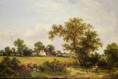 Haymaking in Hampshire-James Edwin Meadows-Stretched Canvas