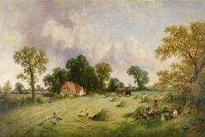 Haymaking in Hampshire-James Edwin Meadows-Giclee Print