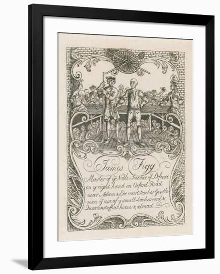 James Figg's Trade Card Designed by Hogarth-William Hogarth-Framed Giclee Print