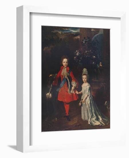 James Francis Edward Stuart (1688-1765), Louisa Maria Theresa Stuart (1692-1712), 1695, (1911)-Nicolas De Largilliere-Framed Giclee Print