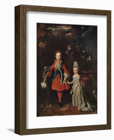 James Francis Edward Stuart (1688-1765), Louisa Maria Theresa Stuart (1692-1712), 1695, (1915)-Nicolas De Largilliere-Framed Giclee Print