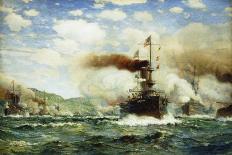 Naval Battle-James Gale Tyler-Stretched Canvas