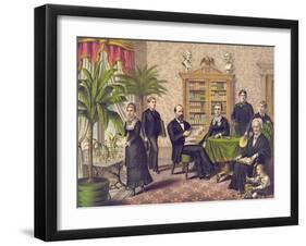 James Garfield and His Family, Pub. Kurz and Allison, C.1882-null-Framed Giclee Print