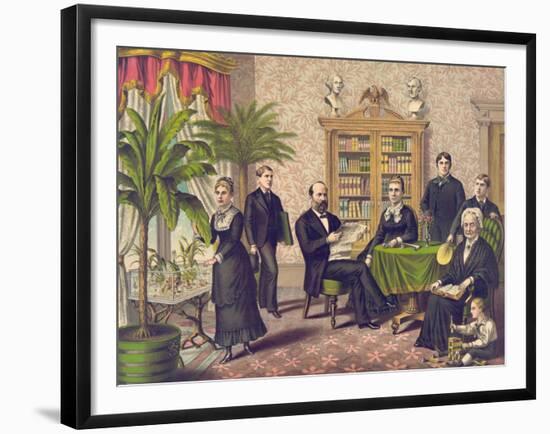 James Garfield and His Family, Pub. Kurz and Allison, C.1882-null-Framed Giclee Print