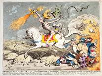 Little Devil Sinks His Teeth into the Swollen Foot of a Gout Sufferer-James Gillray-Art Print