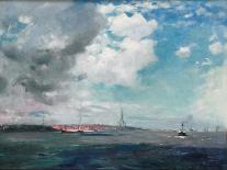 New Brighton from the Mersey, 1907 (Oil on Panel)-James Hamilton Hay-Framed Stretched Canvas