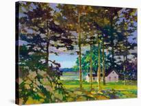 Cottage on Lake Muskoka at Sunset-James Hill-Stretched Canvas