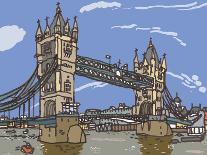 Tower Bridge-James Hobbs-Mounted Giclee Print