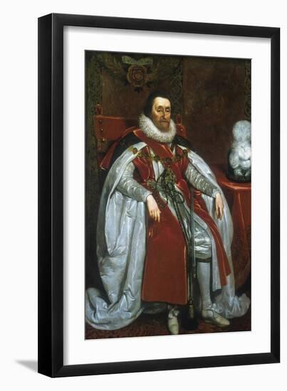 James I, King of England and Scotland, 1621-Daniel Mytens-Framed Premium Giclee Print