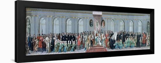 James Ii (1633-1701) Receiving the Mathematical Scholars of Christ's Hospital (Gouache on Paper)-Antonio Verrio-Framed Giclee Print